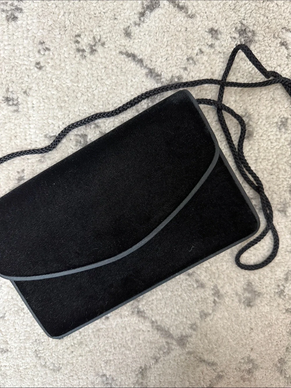 Black Velvet Envelope Clutch by Valerie Stevens
